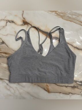 Grey Seamless V-Neck Sports Bra NWOT
